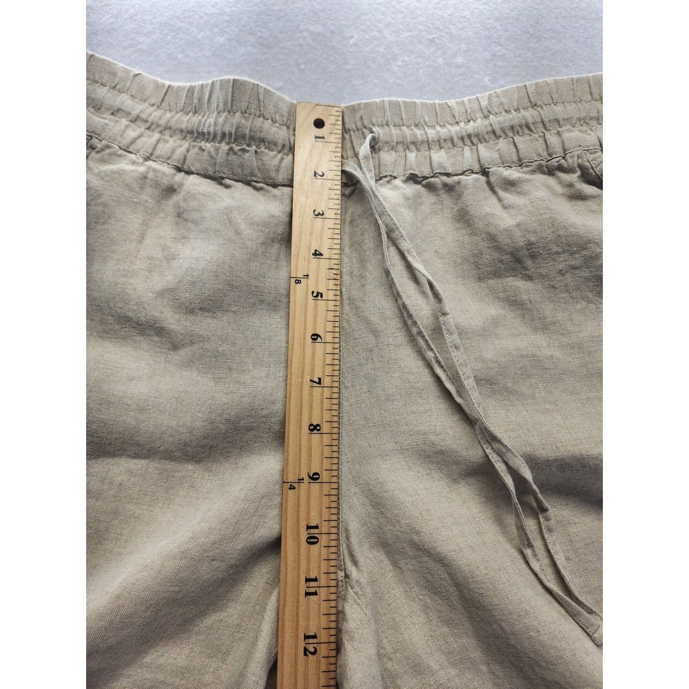 Tommy Bahama Womens Small Beige Linen Wide Leg Drawstring Elastic Waist Pants - Picture 4 of 10